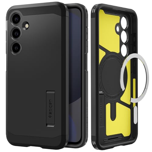 Spigen für Samsung Galaxy S24 FE Hülle [Integrierter Kickstand] Tough Armor MagFit Handyhülle Samsung S24 FE Kompatibel mit MagSafe -Schwarz von Spigen
