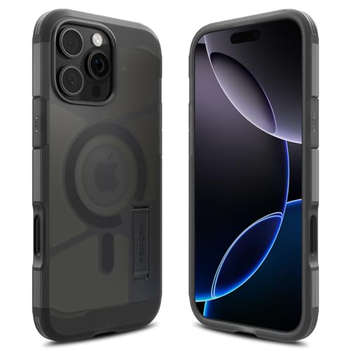 Spigen Tough Armor T (AI) MagFit Hülle für iPhone 16 Pro, Kompatibel mit MagSafe Zubehör -Frost Black von Spigen