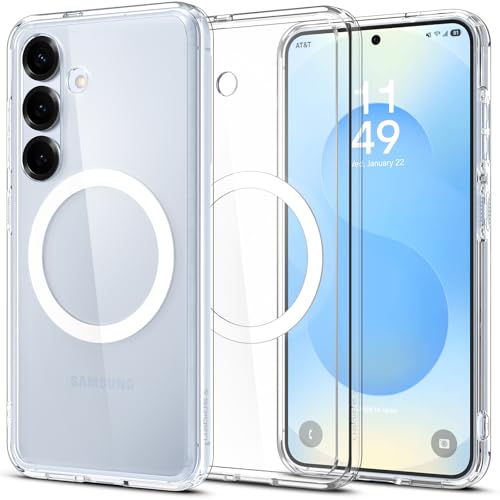 Spigen Ultra Hybrid MagFit Hülle für Samsung Galaxy S25 Plus, Kompatibel mit MagSafe -Clear White von Spigen