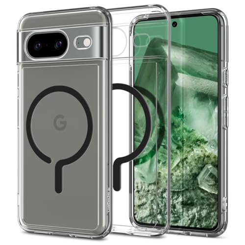 Spigen Ultra Hybrid OneTap Metal Ring MagFit Hülle Kompatibel mit Google Pixel 8 -Schwarz von Spigen