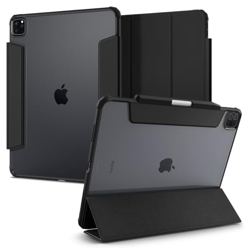 Spigen Ultra Hybrid Pro Hülle Kompatibel Mit iPad Pro 12.9 Zoll Generation 6 2022 | 5 2021 mit Apple Pencil (2. Gen) Halter - Schwarz von Spigen