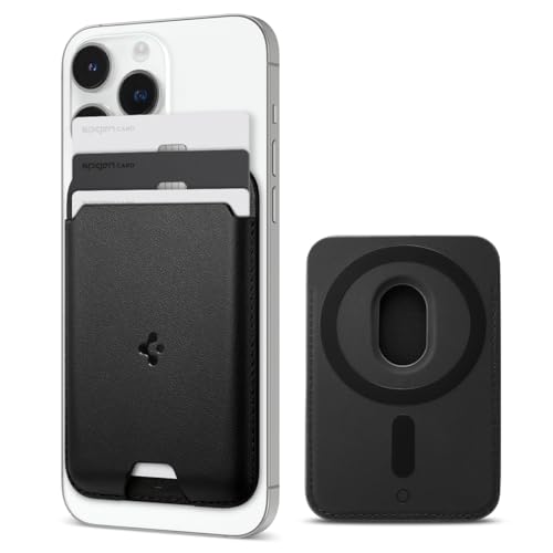 Spigen Valentinus MagFit Magnetischer Kartenhalter 3-Karten Kompatibel mit iPhone 16/15/14/13/12 Modelle Magsafe Wallet - Schwarz von Spigen