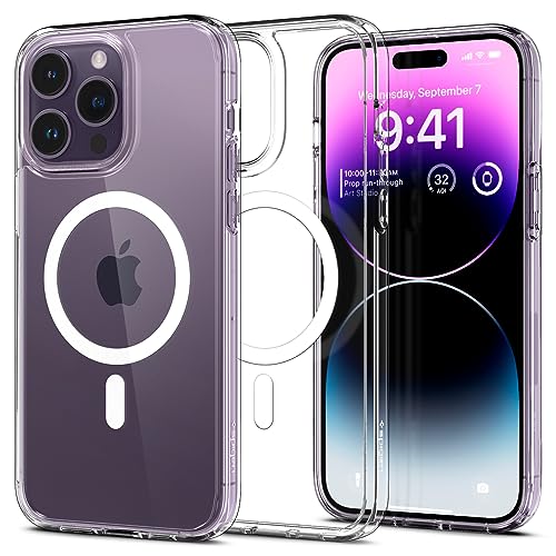 Spigen für iPhone 14 Pro Ultra Hybrid MagFit Hülle [Anti-Yellowing] für MagSafe Magnetisch Case Handyhülle Schutzhülle Cover Transparent Durchsichtig Dünn Slim -Crystal Clear von Spigen