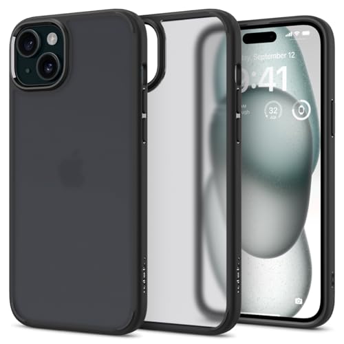 Spigen für iPhone 15 Plus Ultra Hybrid Hülle [Anti-Yellowing] Case Handyhülle Schutzhülle Cover Transparent Durchsichtig Dünn Slim -Frost Black von Spigen