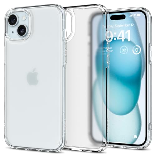 Spigen für iPhone 15 Plus Ultra Hybrid Hülle [Anti-Yellowing] Case Handyhülle Schutzhülle Cover Transparent Durchsichtig Dünn Slim -Frost Clear von Spigen