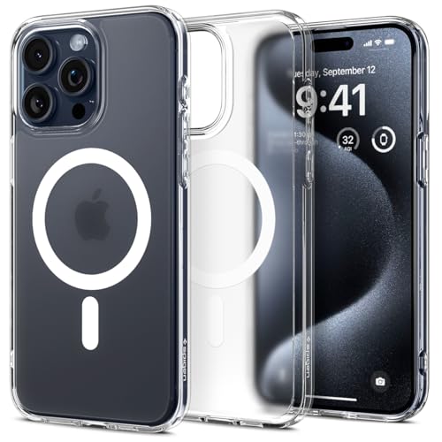 Spigen für iPhone 15 Pro Max Ultra Hybrid Frost MagFit Hülle [Anti-Yellowing] Case Handyhülle Transparent Dünn Slim Kompatibel mit MagSafe -Clear von Spigen