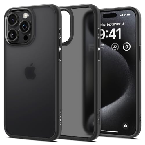 Spigen für iPhone 15 Pro Max Ultra Hybrid Hülle [Anti-Yellowing] Case Handyhülle Schutzhülle Cover Transparent Durchsichtig Dünn Slim -Frost Black von Spigen