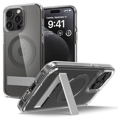 Spigen für iPhone 15 Pro Ultra Hybrid S MagFit All-in-One Hülle mit Ständer Kompatibel mit MagSafe Handyhülle Case Schutzhülle -Graphite von Spigen