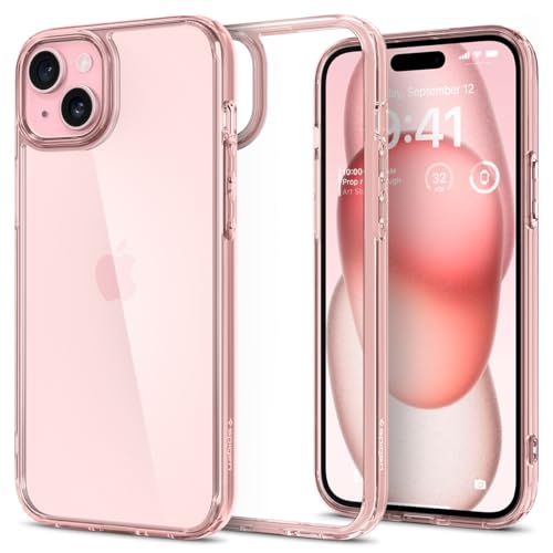 Spigen für iPhone 15 Ultra Hybrid Hülle [Anti-Yellowing] Case Handyhülle Schutzhülle Cover Transparent Durchsichtig Dünn Slim -Rose Crystal von Spigen
