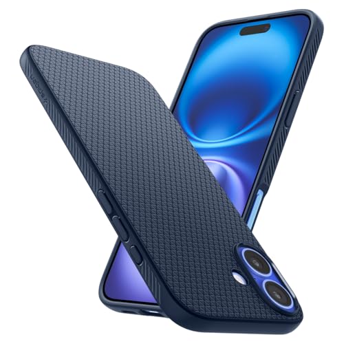 Spigen für iPhone 16 Hülle [rutschfest] Liquid Air Case Handyhülle Schutzhülle Cover Dünn Slim -Navy Blue von Spigen
