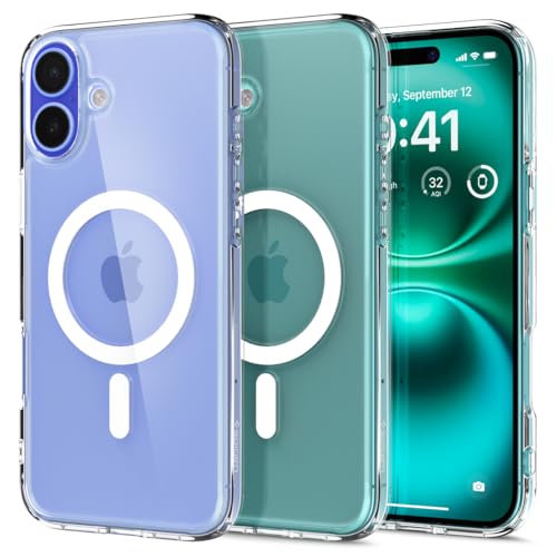 Spigen für iPhone 16 Plus Hülle [Anti-Yellowing] Ultra Hybrid MagFit Case Handyhülle Transparent Dünn Slim Kompatibel mit MagSafe -Weiß von Spigen
