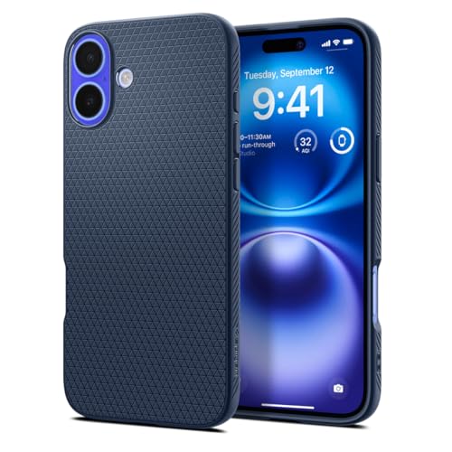 Spigen für iPhone 16 Plus Hülle [rutschfest] Liquid Air Case Handyhülle Schutzhülle Cover Dünn Slim -Navy Blue von Spigen