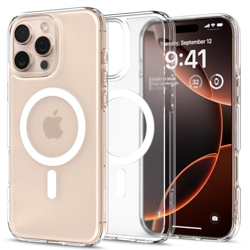 Spigen für iPhone 16 Pro Hülle [Anti-Yellowing] Ultra Hybrid MagFit Case Handyhülle Transparent Dünn Slim Kompatibel mit MagSafe -Frost Clear von Spigen