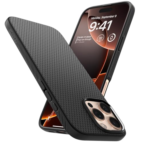 Spigen für iPhone 16 Pro Hülle [rutschfest] Liquid Air Case Handyhülle Schutzhülle Cover Dünn Slim -Matte Black von Spigen