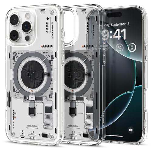 Spigen für iPhone 16 Pro Max Hülle [Anti-Yellowing] Ultra Hybrid MagFit Case Handyhülle Transparent Dünn Slim Kompatibel mit MagSafe -Neo One von Spigen