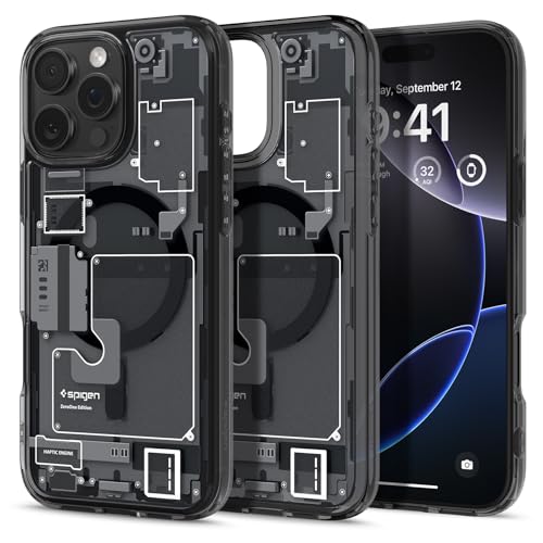 Spigen für iPhone 16 Pro Max Hülle [Anti-Yellowing] Ultra Hybrid MagFit Case Handyhülle Transparent Dünn Slim Kompatibel mit MagSafe -Zero One von Spigen