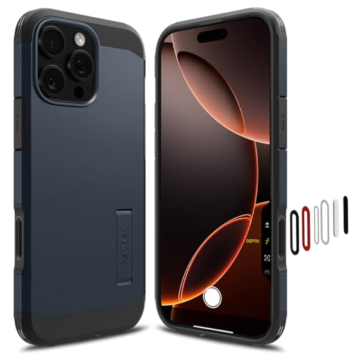 Spigen für iPhone 16 Pro Max Kamerasteuerung Aktivierte Hülle Tough Armor T (AI) MagFit, Kompatibel mit MagSafe Zubehör -Metal Slate von Spigen