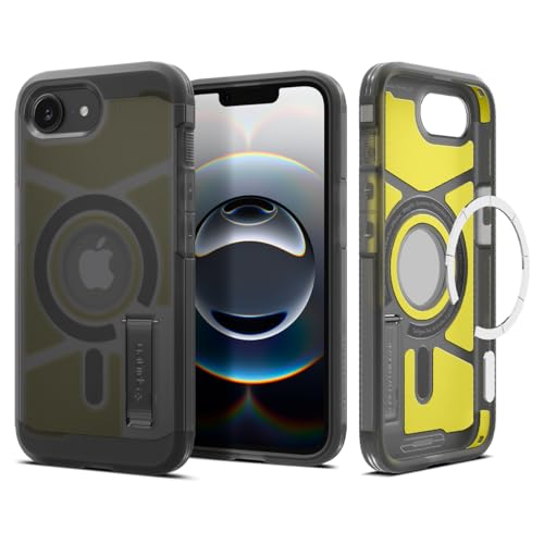 Spigen für iPhone 16e Hülle Tough Armor (AI) MagFit, Kompatibel mit MagSafe Zubehör -Frost Black von Spigen