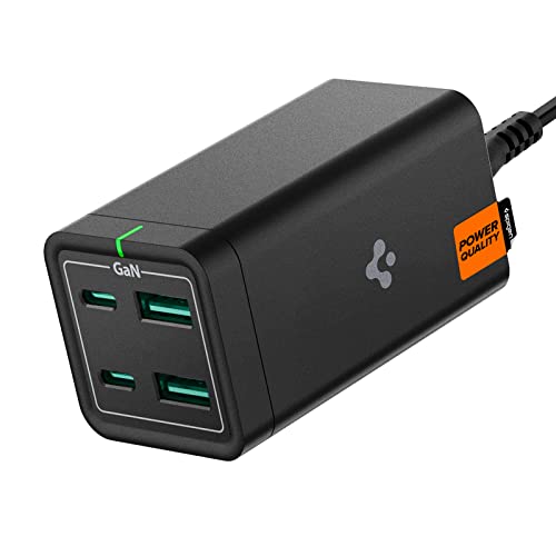 Spigen USB C Ladegerät, 65W GaN Fast 4-Port USB C Ladestation USB-C PD USB-A Fast Charging Hub für MacBook Pro Air iPad iPhone Galaxy HP Dell ASUS Chromebook USB-C Laptop Steam Deck von Spigen