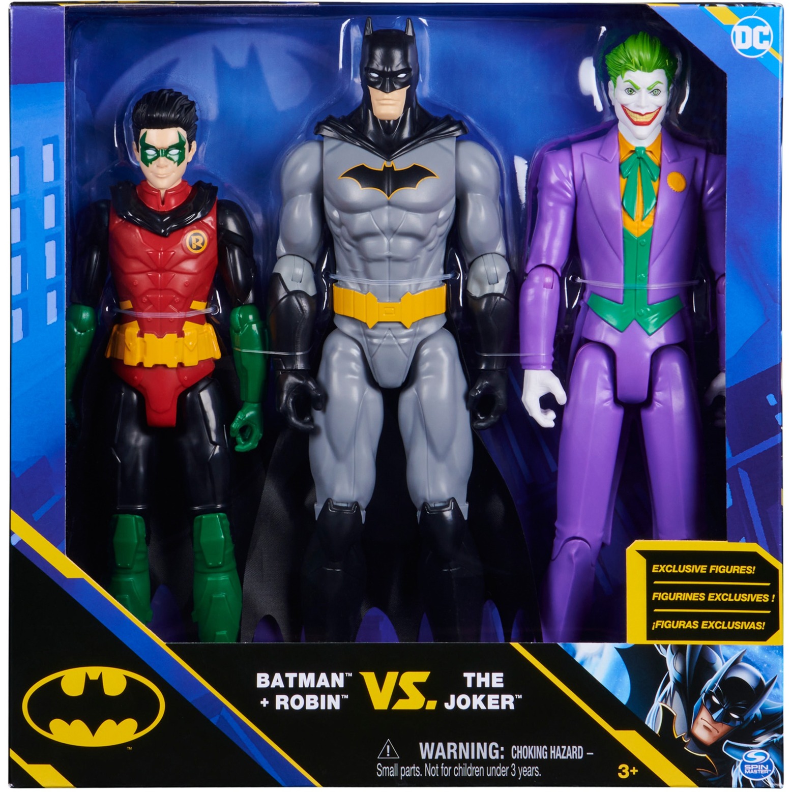 Batman 30 cm Figuren-Set aus Batman (Rebirth), Robin und Joker, Spielfigur von Spin Master