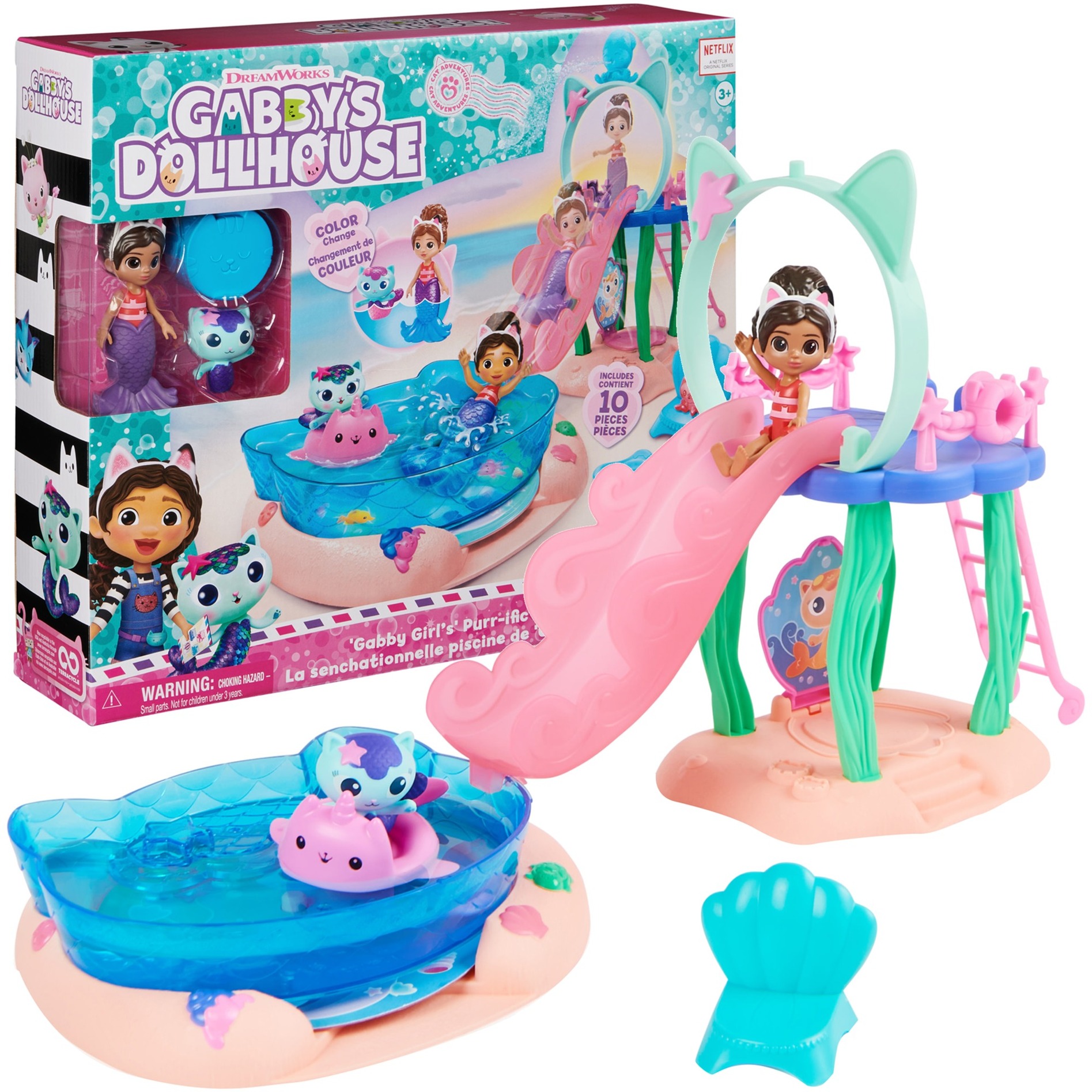 DreamWorks Gabby''s Dollhouse Cat Adventures - Purrific Pool Party Spielset, Kulisse von Spin Master