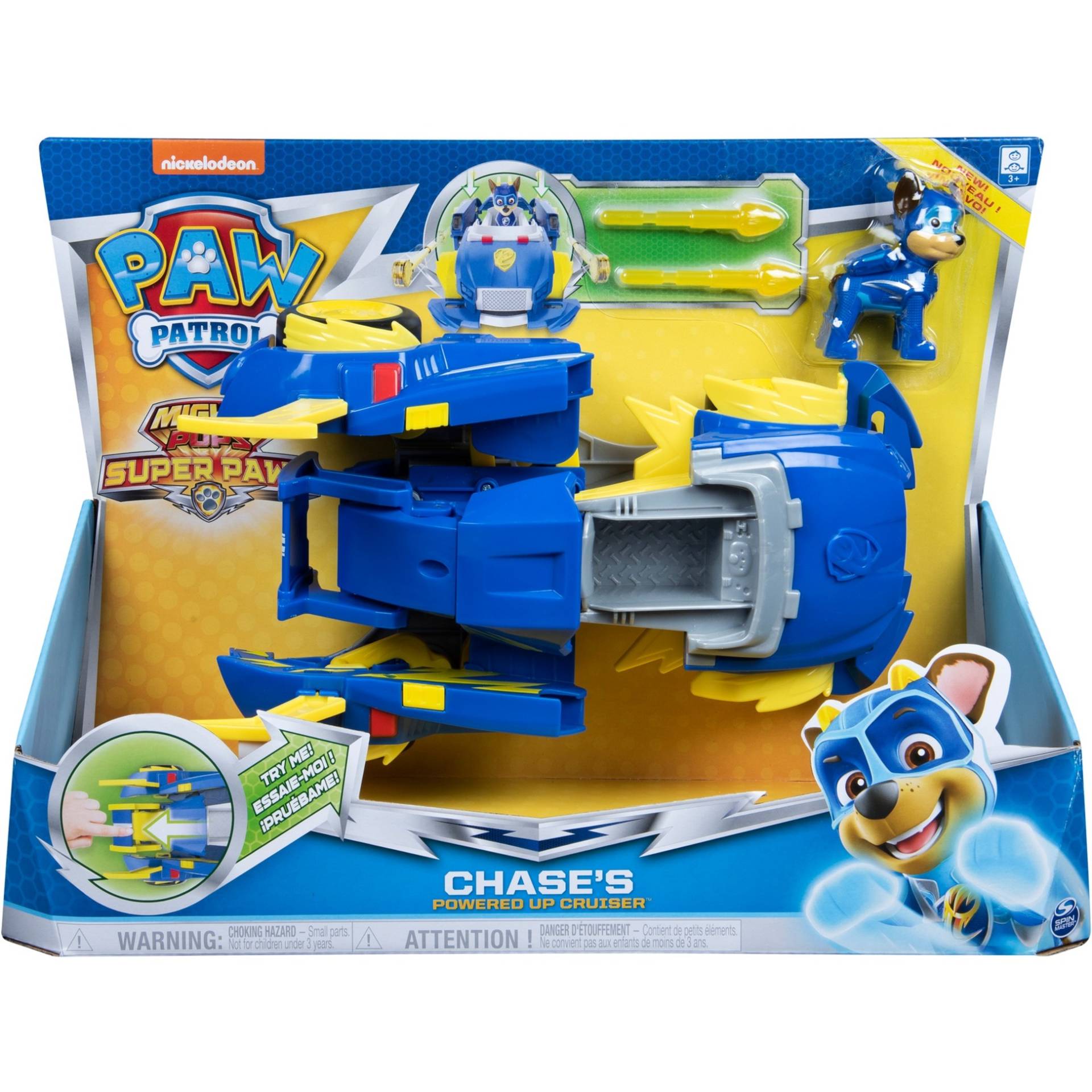 Paw Patrol, Mighty Pups Super Paws - Chases Powered Up Fahrzeug, Spielfahrzeug von Spin Master