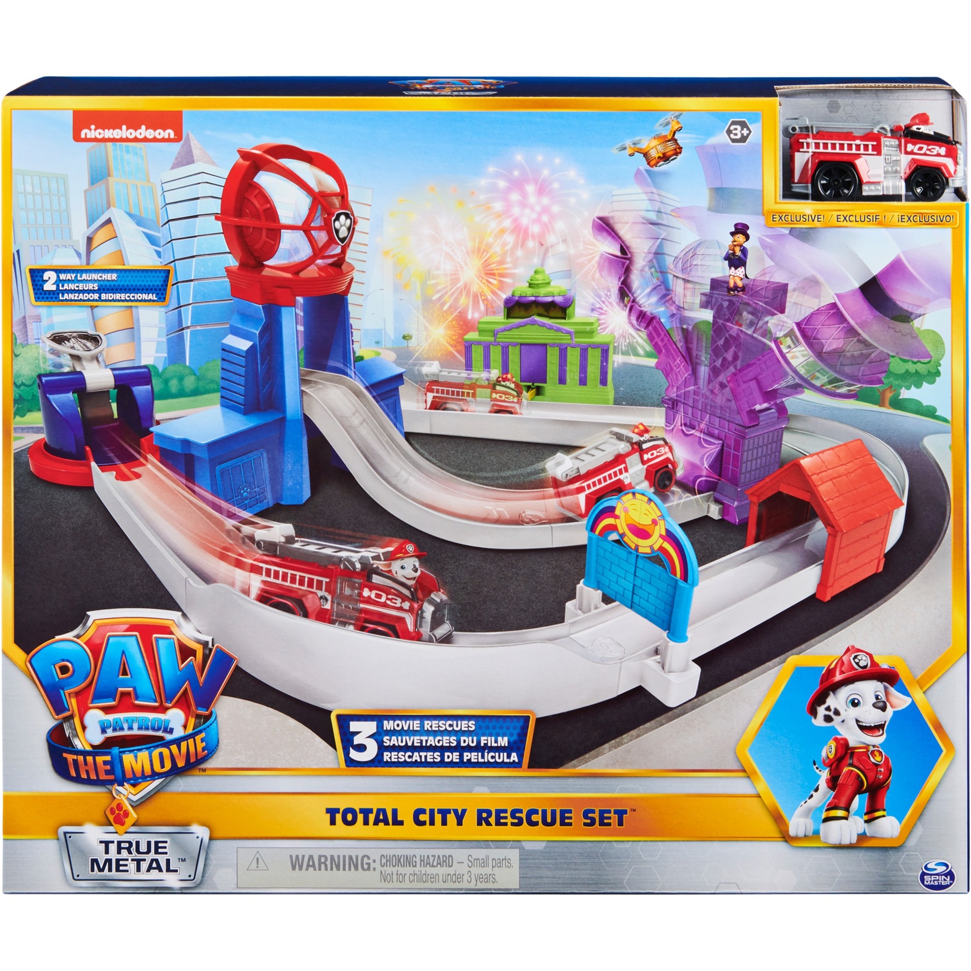 Paw Patrol, True Metal Total City Rescue Movie Rennstrecken-Set, Rennbahn von Spin Master