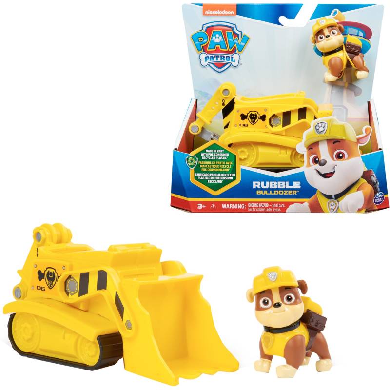 Paw Patrol - Baustellen-Fahrzeug mit Rubble-Figur, Spielfahrzeug von Spin Master