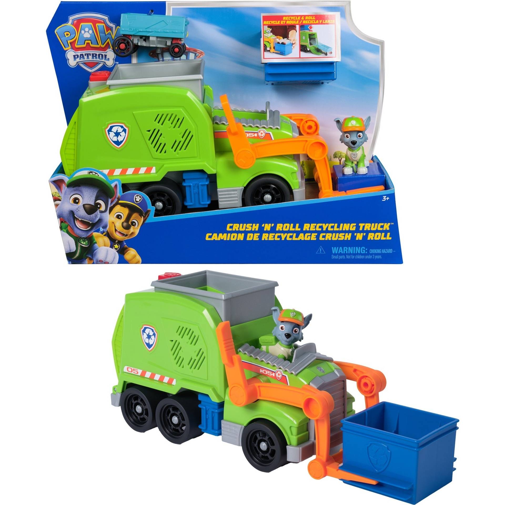 Paw Patrol - Extragroßer Recycling-Truck mit Rocky Spielfigur und Verwandlungsfunktion, Spielfahrzeug Paw Patrol - Extragroßer Recycling-Truck mit Rocky Spielfigur und Verwandlungsfunktion, Spielfahrzeug von Spin Master