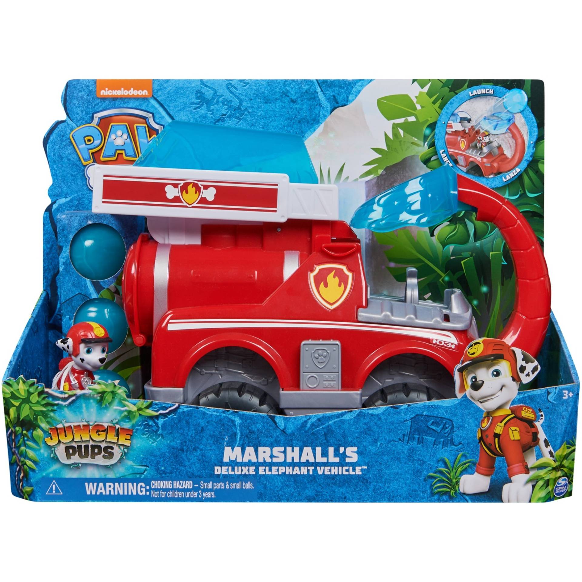 Paw Patrol Jungle Pups - Großes Elefanten-Fahrzeug mit Wasser-Abwurf und Marshall-Figur, Spielfahrzeug Paw Patrol Jungle Pups - Großes Elefanten-Fahrzeug mit Wasser-Abwurf und Marshall-Figur, Spielfahrzeug von Spin Master