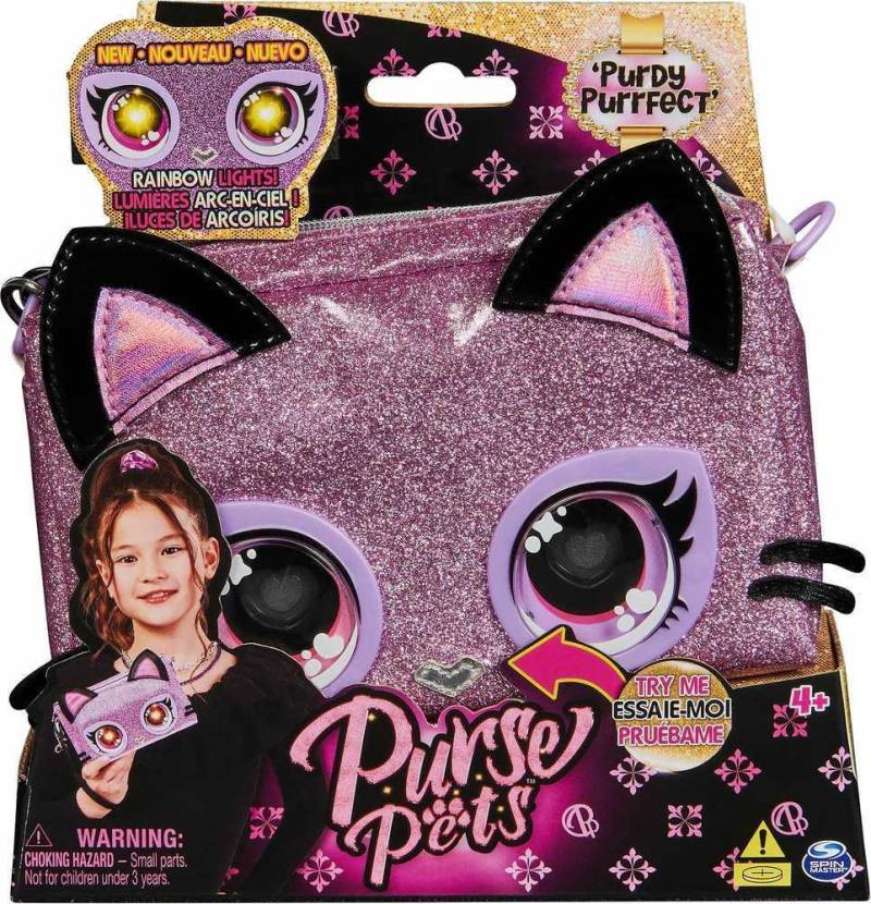 Purse Pets Clutch Purdy Purrfect Kätzchen - Mädchen - Unterarmtasche - Schwarz - Schwarz - Pink - Abbildung - 177,8 mm (6067884) von Spin Master