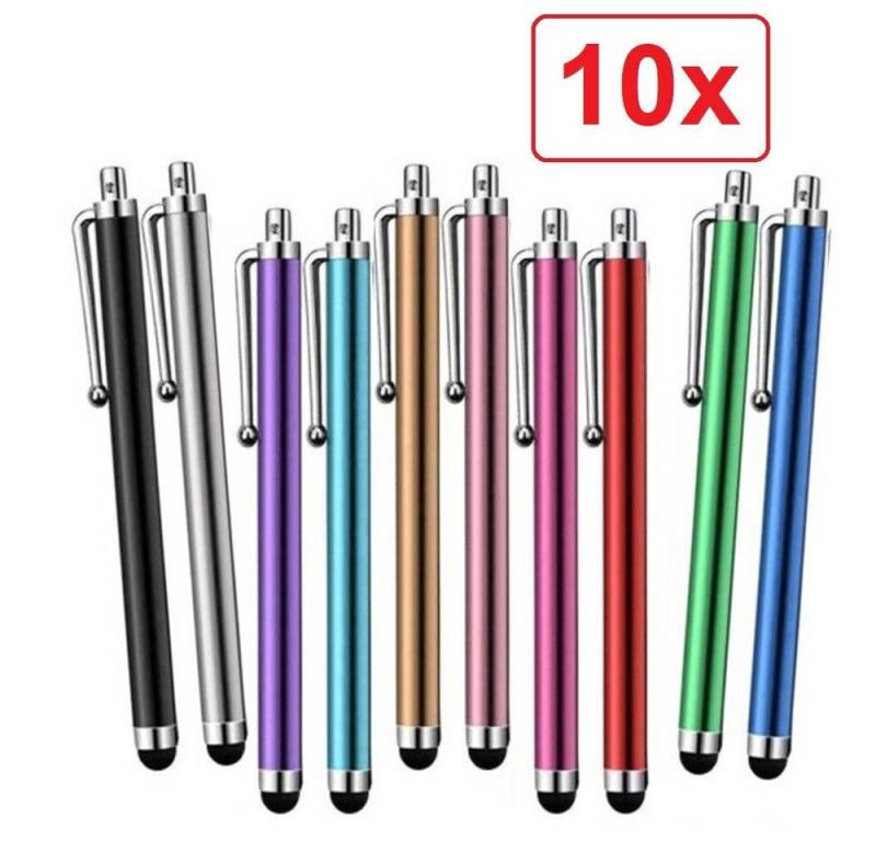 SpionProfi Eingabestift 10x Eingabestift Touchstift Handy Tablet Smartphone Universal TouchPen (10-St) Klein, handlich und ideal für präzises Tippen auf Touchscreen-Geräten von SpionProfi