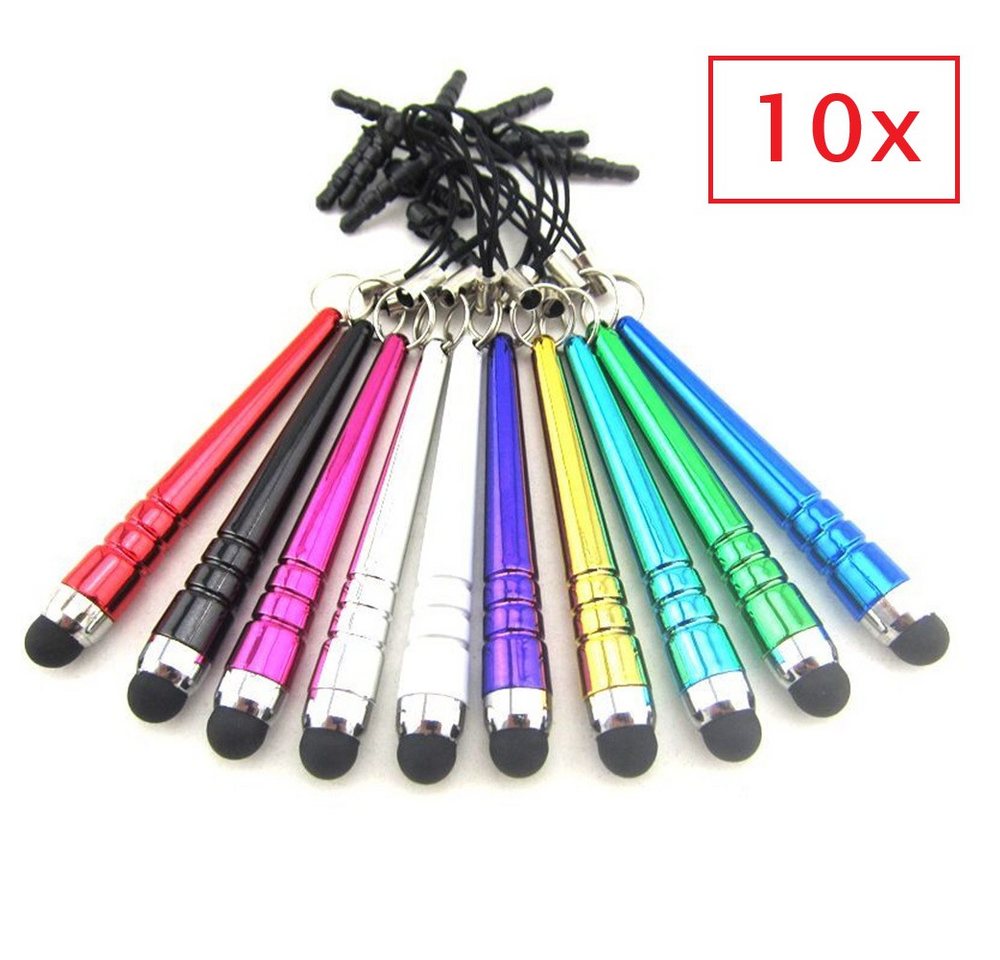 SpionProfi Eingabestift 10x Touchstift Touchpen Handy Tablet Smartphone Universal geeignet (10-St., 10er Set) Klein, handlich und ideal für präzises Tippen auf Touchscreen-Geräten von SpionProfi