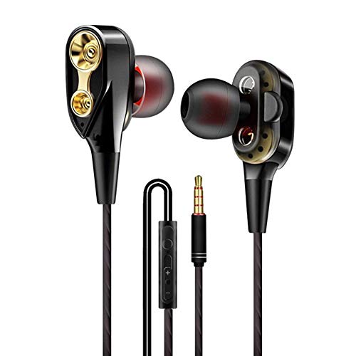 3.5mm In-Ear kopfhörer mit Kabel Kopfhörer Stereo in Ear kopfhörer Kabel Ohrhörer mit Mikrofon und Lautstärkeregler, Leichte Ohrhörer mit 3.5mm Kopfhörern Schwarz von SpirWoRchlan