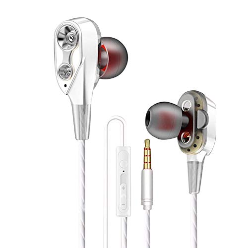 3.5mm In-Ear kopfhörer mit Kabel Kopfhörer Stereo in Ear kopfhörer Kabel Ohrhörer mit Mikrofon und Lautstärkeregler, Leichte Ohrhörer mit 3.5mm Kopfhörern Weiß von SpirWoRchlan