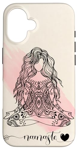 Hülle für iPhone 16 Namaste Mandala Hippie Yoga Frau Meditation Spirituelles Geschenk von Spirituality Meditation Designs