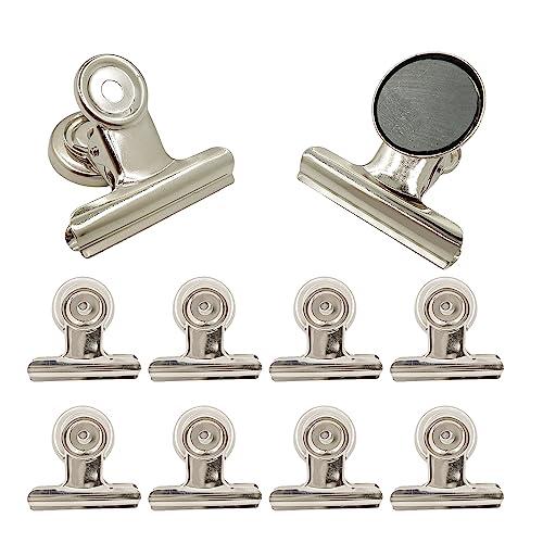 Spldsun 10 Stück Magnetisch Clips, Magnetische Metall Klammer, Starke Magnet Clip, für Befestigung von Fotos, Notizblöcken, Schlüsseln an Kühlschränken und Whiteboards (5cm, Silber) von Spldsun