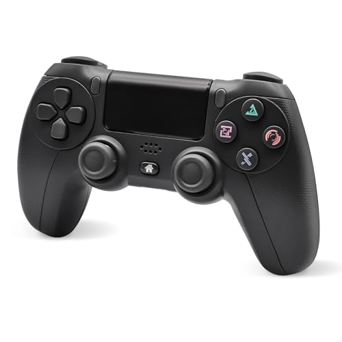 Spofeynny Game Controller für PS-4, Wireless Controller mit Dual Vibration/6-Achsen Gyro Sensor/Touchpanel/Audio Jack Bluetooth-Controller kompatibel mit PS4/Slim/Pro/PC (Schwarz) von Spofeynny