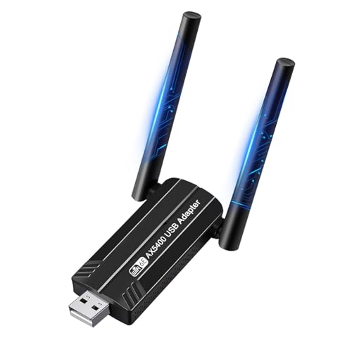 Spofeynny WLAN-Stick, 6E, leistungsstark, AX5400 Mbit/s, Adapter, USB 3.0, Tri-Band, Dongle WiFi 2,4 G/5 G/6 GHz, kompatibel mit Windows 11/10, Plug and Play von Spofeynny