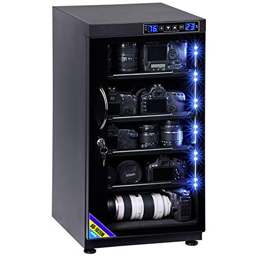 Spolehli Trockenschrank Kamera Digital Control Luftentfeuchter 100L Automatische Intelligente Touch Kamera Trockenschrank für Kameraobjektiv Elektronische Ausrüstung TeeAufbewahrung (vier Ablagen) von Spolehli