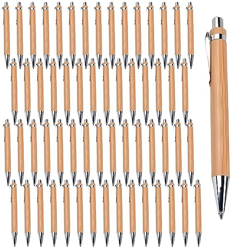 Personalisierter Kugelschreiber 50 Stück: Bambus Kugelschreiber Holzkugelschreiber Schreibgerät Bambus, Holz Kugelschreiber Schreibgerät Bambus Holzkugelschreibe für den Alltag Büro von Sporgo