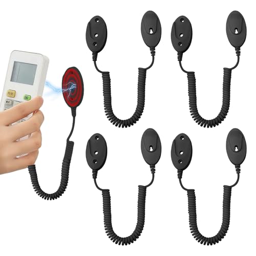 Sporgo 4 Stück Magnetische Fernbedienungshalter mit Federseilen: Wandmontage Magnetischer Fernbedienungen Organizer Halterungen mit 18cm Elastizität Federseilen Anti-Verlus für Zuhause Büro, Schwarz von Sporgo