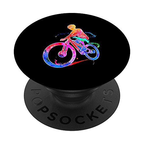 Geschenk für Mountainbiker Downhill Mountainbike PopSockets PopGrip: Ausziehbarer Sockel und Griff für Handys/Tablets mit Tauschbarem Top von Sport Fanartikel und Handy Smartphone Geschenke