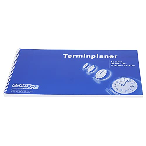 Terminplaner Organizer Terminbuch für Praxis & Therapie 4 Spalten 20 Min Mo.-Sa. von Sport-Tec