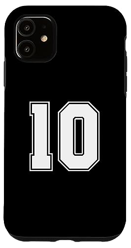 Hülle für iPhone 11 Uni-Nummer Nr. 10, weiße Sportnummer Hülle für iPhone 11 Uni-Nummer Nr. 10, weiße Sportnummer von Sportlegenden