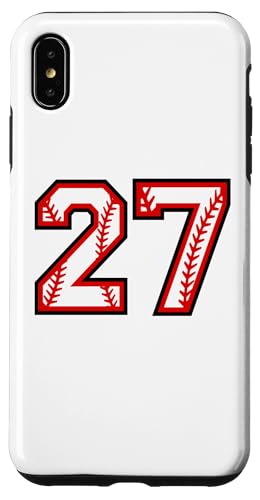 Hülle für iPhone XS Max Nummer #27 Baseball-Softball-Uni-Nummer von Sportlegenden