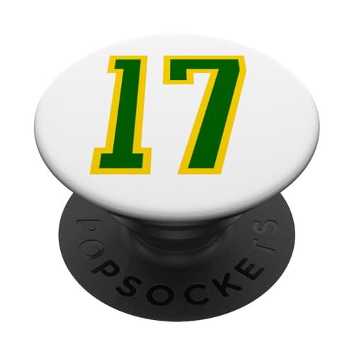 Nummer #17 Grün Gelb Sport Uni Nummer 17 PopSockets Klebender PopGrip Nummer #17 Grün Gelb Sport Uni Nummer 17 PopSockets Klebender PopGrip von Sportlegenden