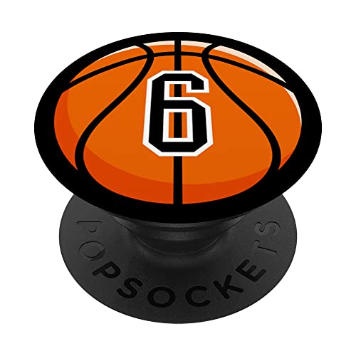 Trikot #6 Basketball Spieler Trikot Nr. 6 PopSockets mit austauschbarem PopGrip von Sports Legendz