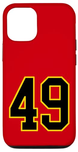 49 College Sports Style, Schwarz und Gelb Hülle für iPhone 12/12 Pro von Sports Numbers Store