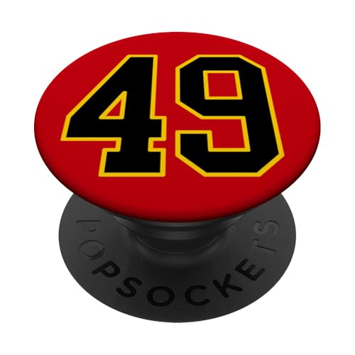 49 College Sports Style, Schwarz und Gelb PopSockets Klebender PopGrip 49 College Sports Style, Schwarz und Gelb PopSockets Klebender PopGrip von Sports Numbers Store